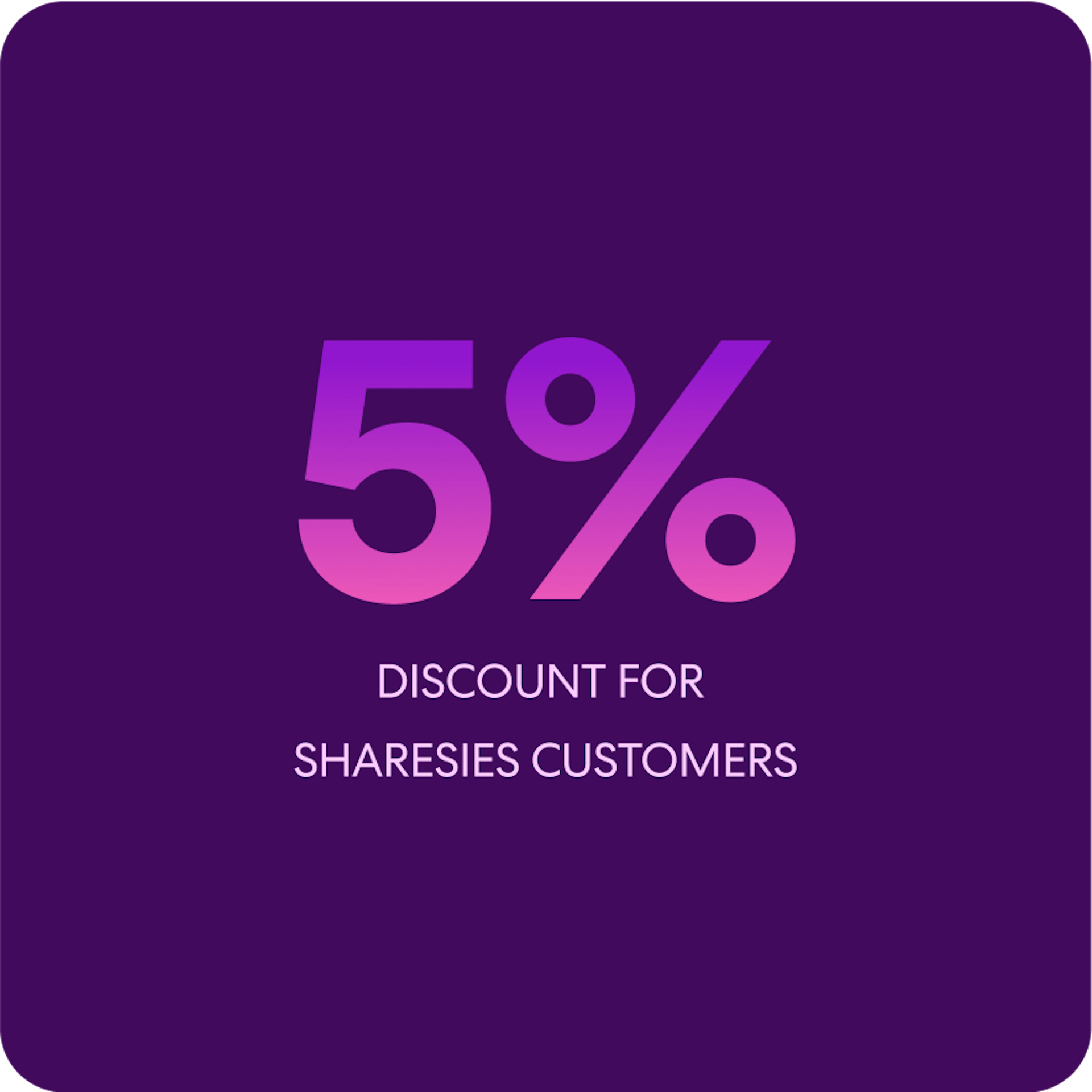 5% discount for Sharesies customers