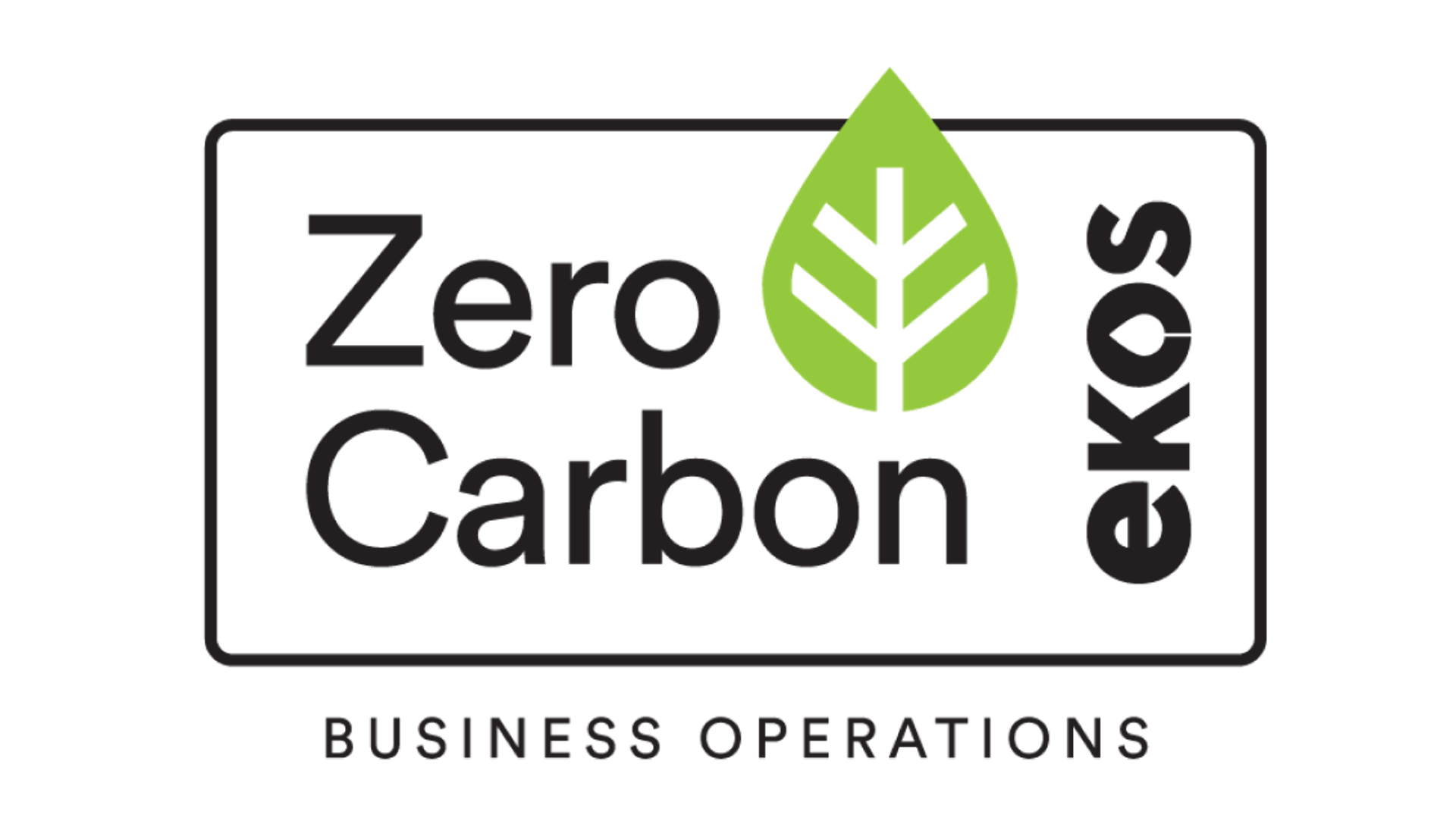 EKOS zero carbon certification for business operations.
